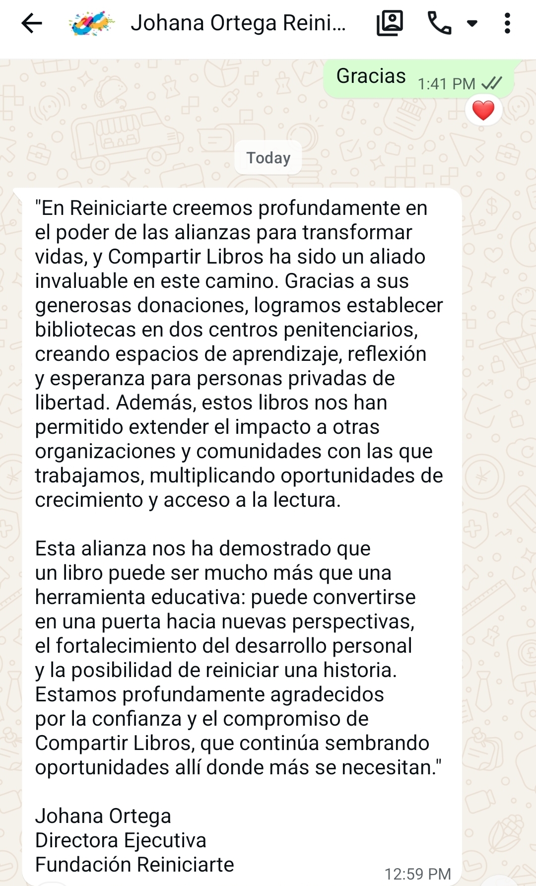 Johana message